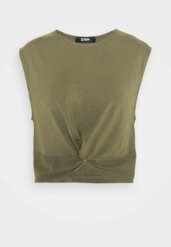 Zign Basic T-shirt - Khaki 9 Zign Basic T-shirt - Khaki - Image 7