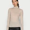 Zign TENCEL WOOL MIX - Long Sleeved Top - Light Brown -Zign e1685a6376484a309030a3ad8a7fe214