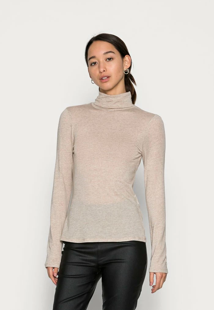 Zign TENCEL WOOL MIX - Long Sleeved Top - Light Brown 3 Zign TENCEL WOOL MIX - Long Sleeved Top - Light Brown