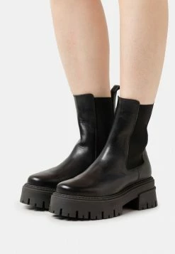 Zign LEATHER - Platform Ankle Boots - Black