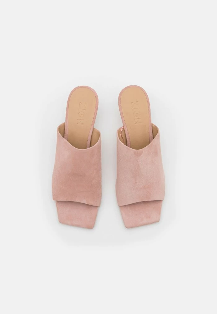 Zign LEATHER - Heeled Mules - Light Pink 8 Zign LEATHER - Heeled Mules - Light Pink - Image 6