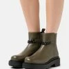 Zign LEATHER - Platform Ankle Boots - Khaki -Zign e7dd3ba795694c61b3c9bda305b03fe8