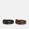 Zign LEATHER UNISEX 2 PACK - Belt - Black/cognac -Zign eb6acf7d73654489a8f16bbdd8520bd1