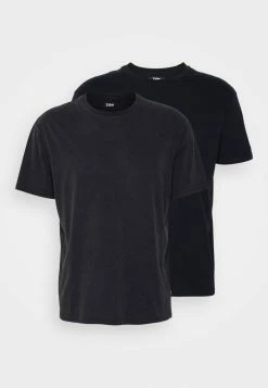 Zign 2 PACK - Basic T-shirt - Black/grey -Zign f2d21672492443769421d7a8dc4951c5